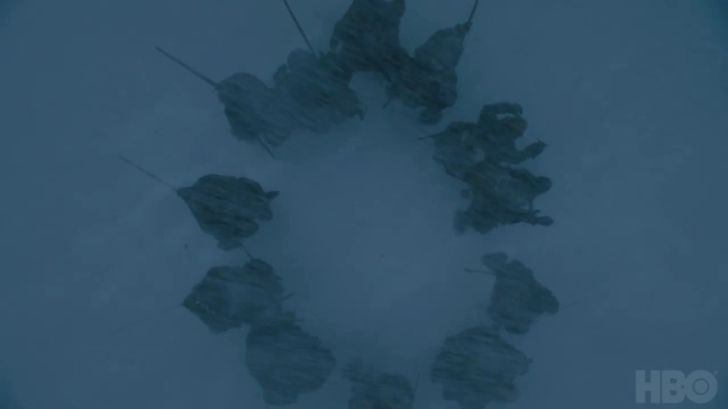 Surrounded by foes and snow