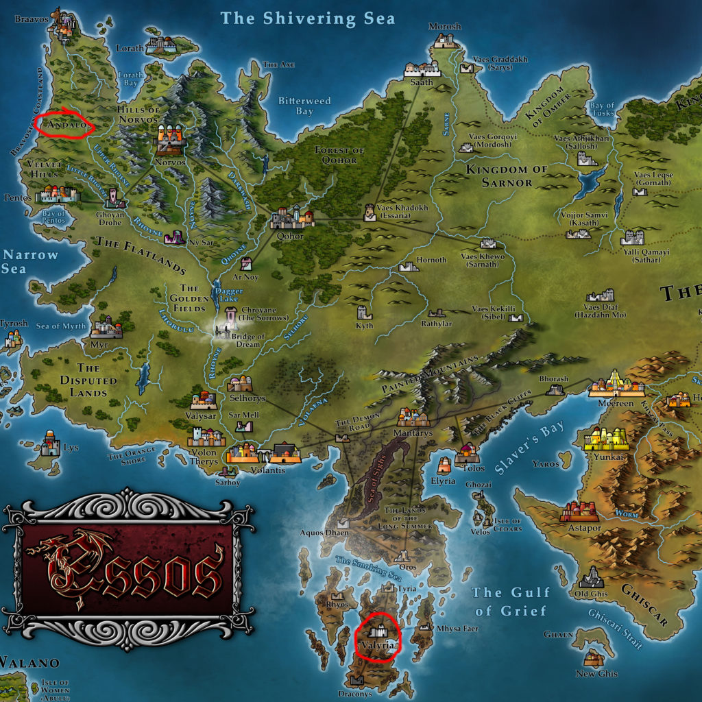 Map 12 - Andalos and Valyria