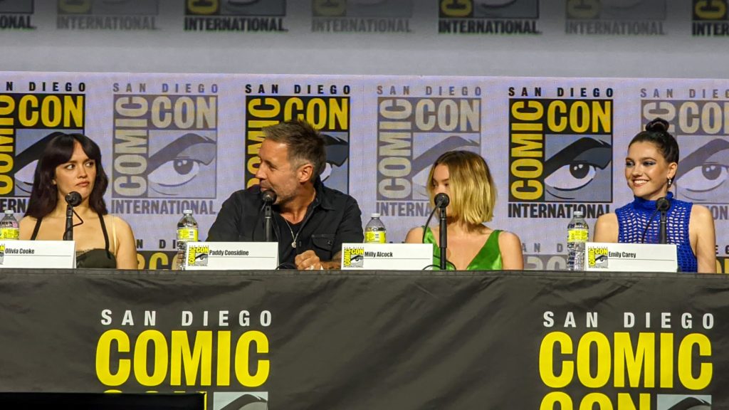 Olivia Cooke, Paddy Considine, Milly Alcock, and Emily Carey at San Diego Comic-Con 2022