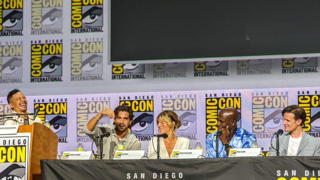 Jason Concepcion, Fabien Frankel, Eve Best, Steve Toussaint, and Matt Smith at San Diego Comic-Con 2022 (House of the Dragon panel)