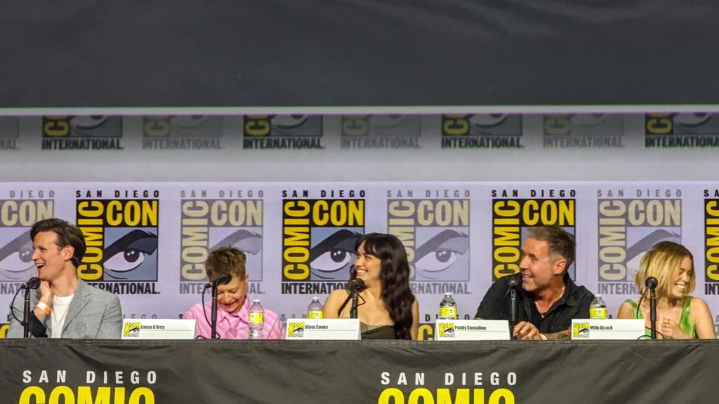 Matt Smith, Emma D'Arcy, Olivia Cooke, Paddy Considine, and Milly Alcock at San Diego Comic-Con 2022 (House of the Dragon panel)
