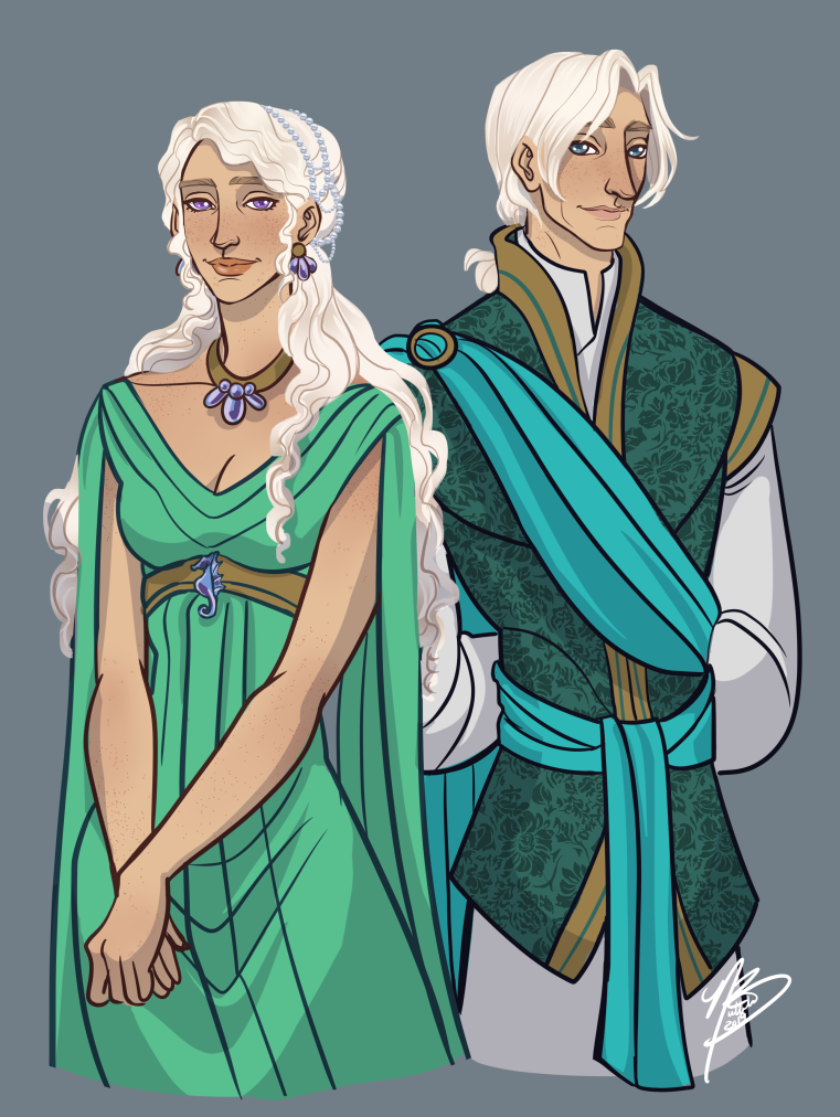 Dance of the Dragons - Laena and Laenor Velaryon by NaomiMakesArt