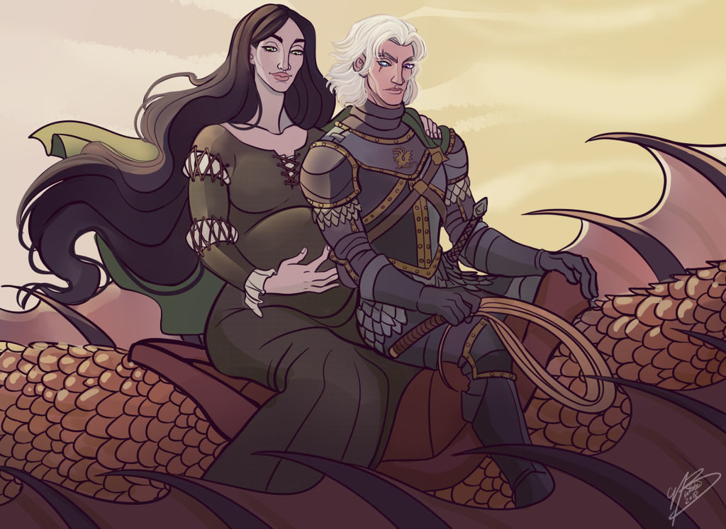 Dance of the Dragons - Alys Rivers and Aemond Targaryen by NaomiMakesArt