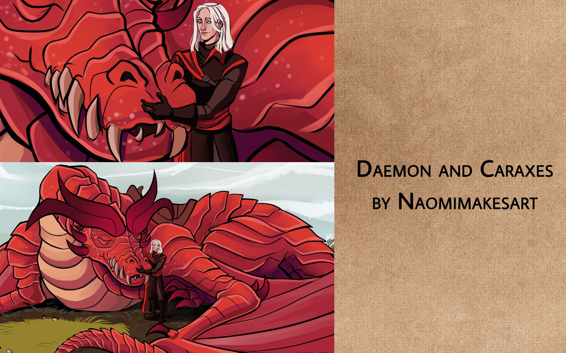 Daemon and Caraxes (naomimakesart)