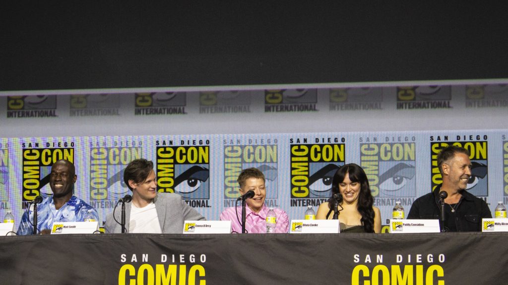 Steve Toussaint, Matt Smith, Emma D'Arcy, Olivia Cooke, and Paddy Considine at San Diego Comic-Con 2022 (House of the Dragon panel)