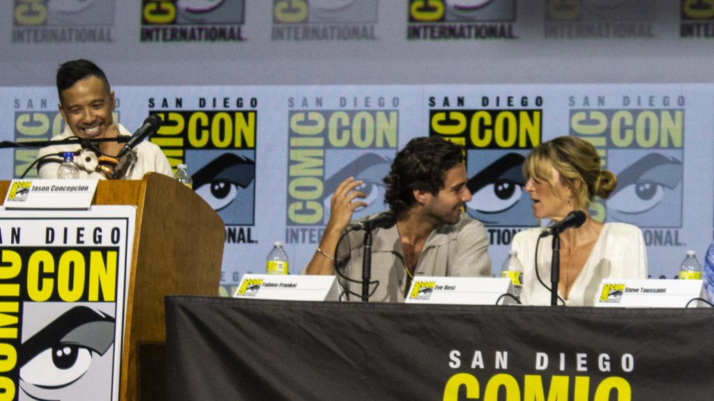 Jason Concepcion, Fabien Frankel, and Eve Best at San Diego Comic-Con 2022 (House of the Dragon panel)