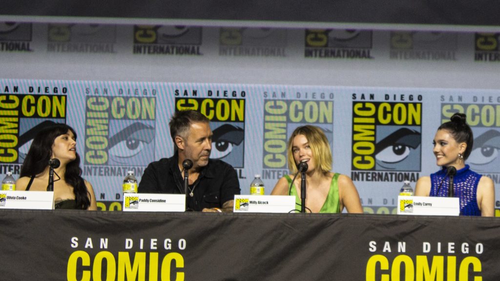 Olivia Cooke, Paddy Considine, Milly Alcock, and Emily Carey at San Diego Comic-Con 2022