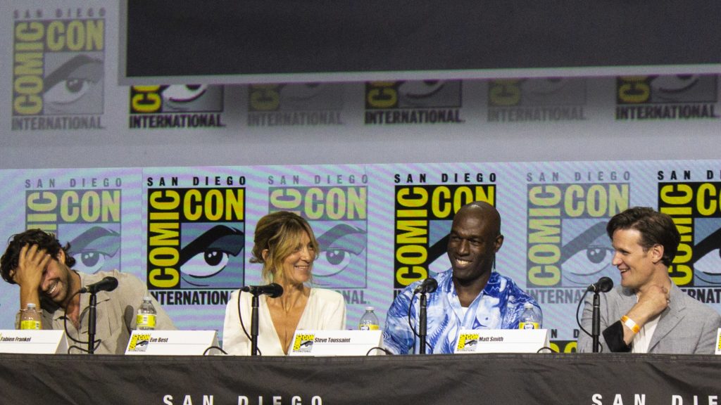 Fabien Frankel, Eve Best, Steve Toussaint, and Matt Smith at San Diego Comic-Con 2022