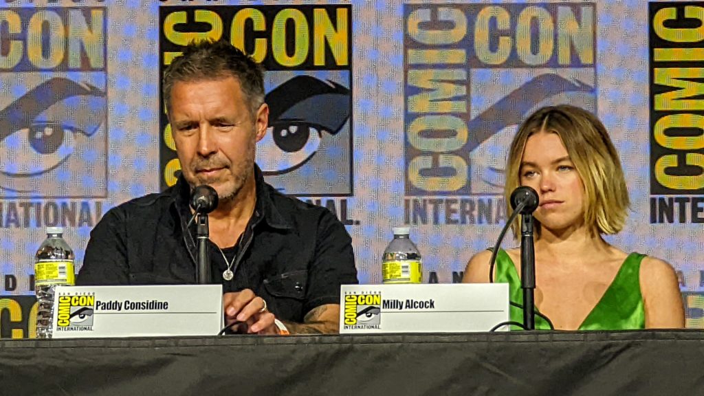 Paddy Considine and Milly Alcock at San Diego Comic-Con 2022 (House of the Dragon panel)