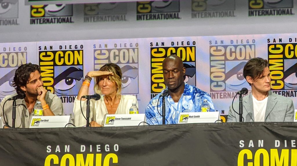 Fabien Frankel, Eve Best, Steve Toussaint, and Matt Smith at San Diego Comic-Con 2022