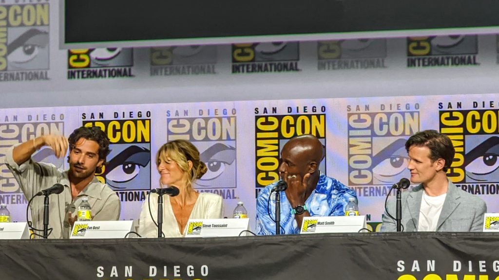 Fabien Frankel, Eve Best, Steve Toussaint, and Matt Smith at San Diego Comic-Con 2022 (House of the Dragon panel)