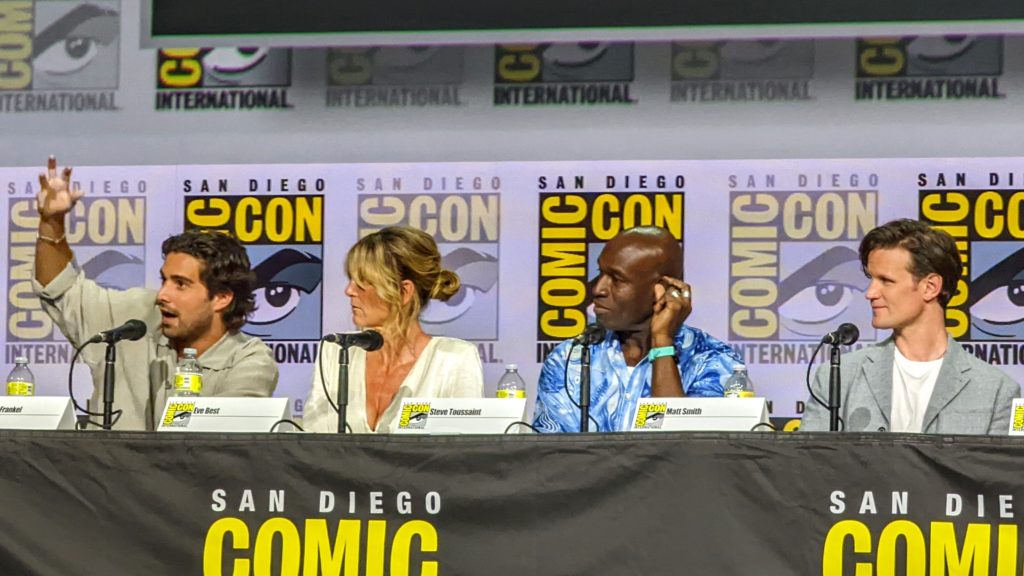 Fabien Frankel, Eve Best, Steve Toussaint, and Matt Smith at San Diego Comic-Con 2022 (House of the Dragon panel)