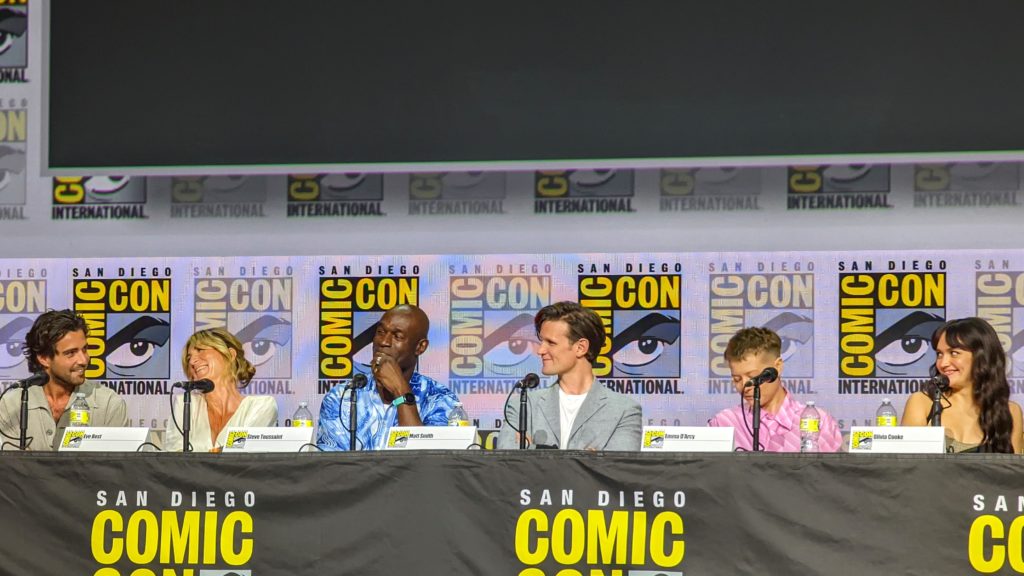 Fabien Frankel, Eve Best, Steve Toussaint, Matt Smith, Emma D'Arcy, and Olivia Cooke at San Diego Comic-Con 2022