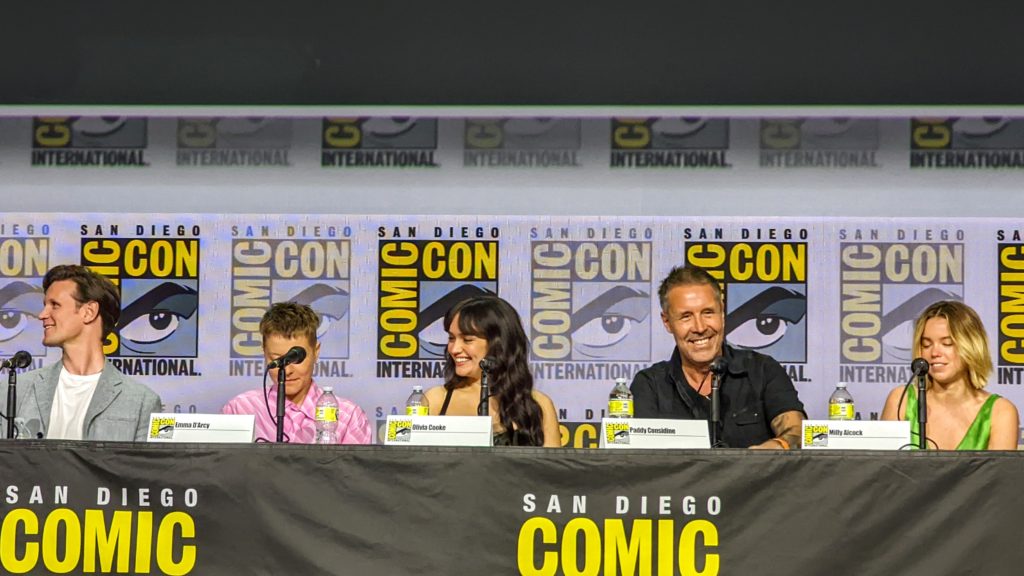 Matt Smith, Emma D'Arcy, Olivia Cooke, Paddy Considine, and Milly Alcock at San Diego Comic-Con 2022