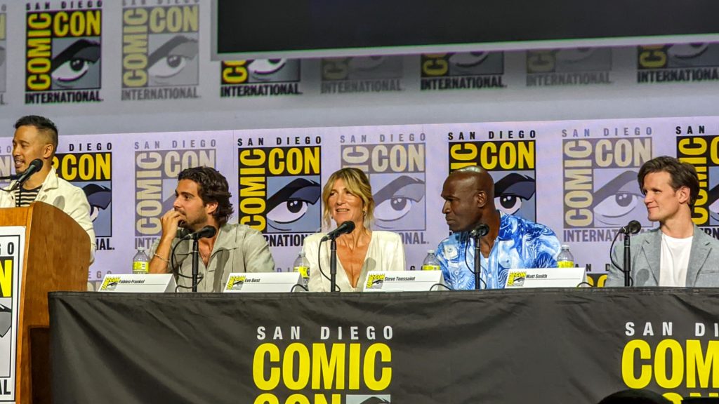 Jason Concepcion, Fabien Frankel, Eve Best, Steve Toussaint, and Matt Smith at San Diego Comic-Con 2022